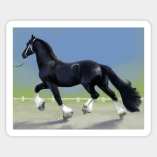 Trotting Friesian Cross Sticker